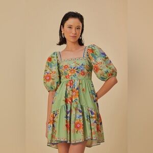 FARM Rio | Green Bright Yard Mini Dress
